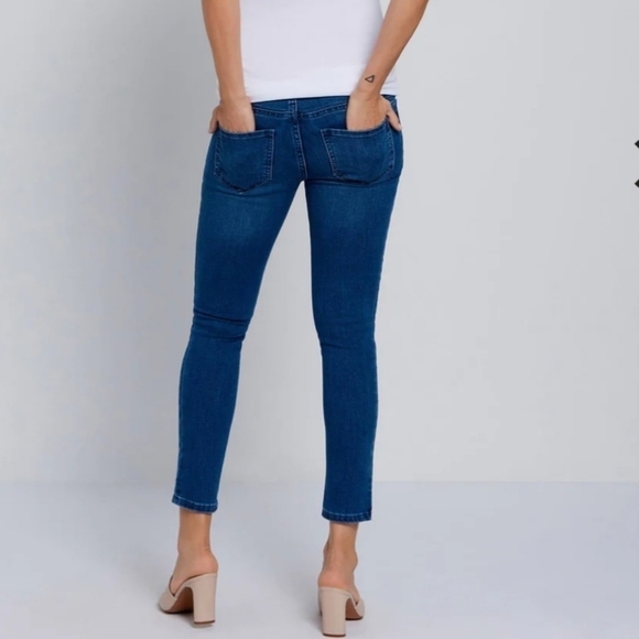 Motherhood Maternity Indigo Blue Secret Fit Belly skinny jeans medium wash XS - Picture 2 of 13